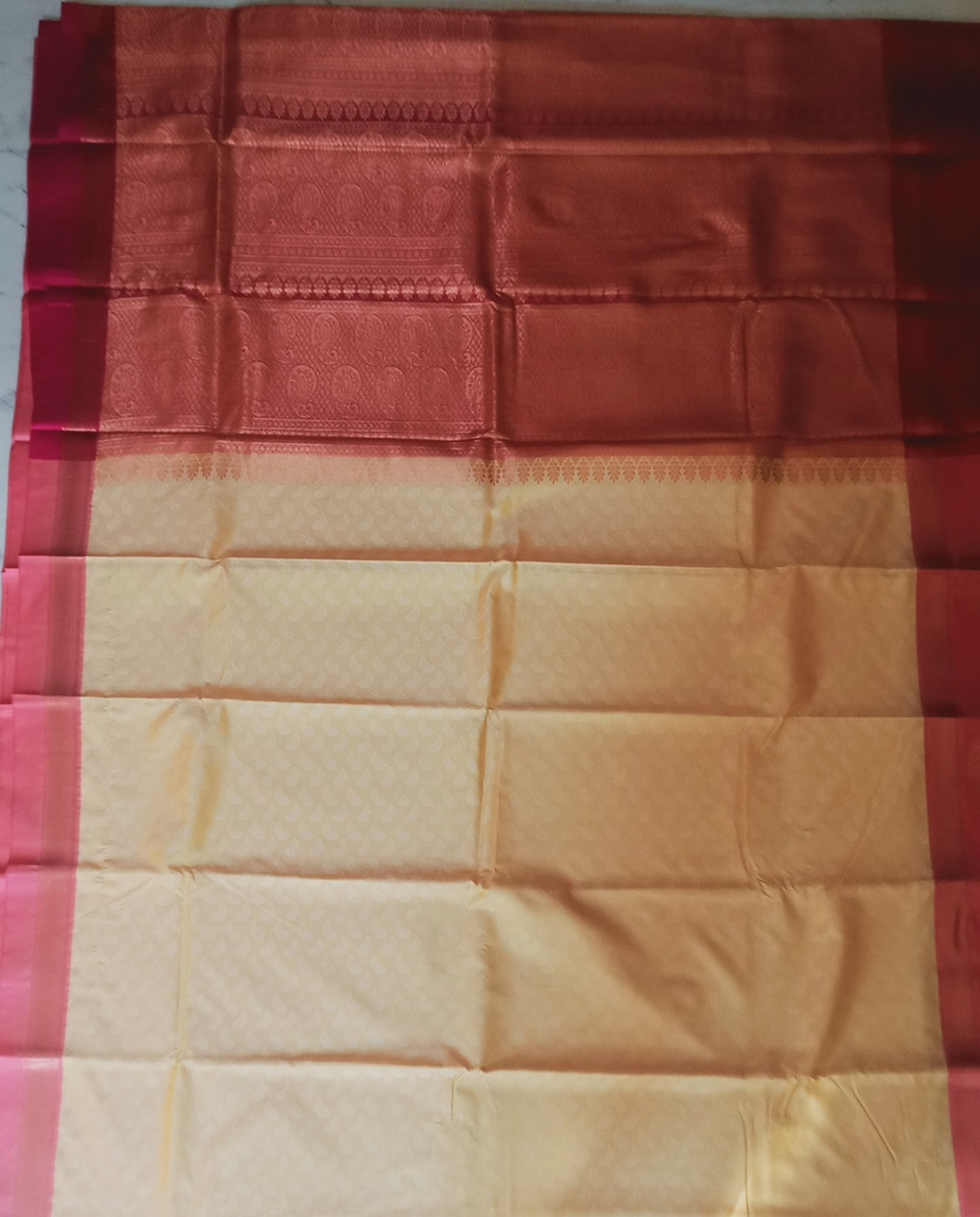 Dual Tone Silk Saree with Broad Border
