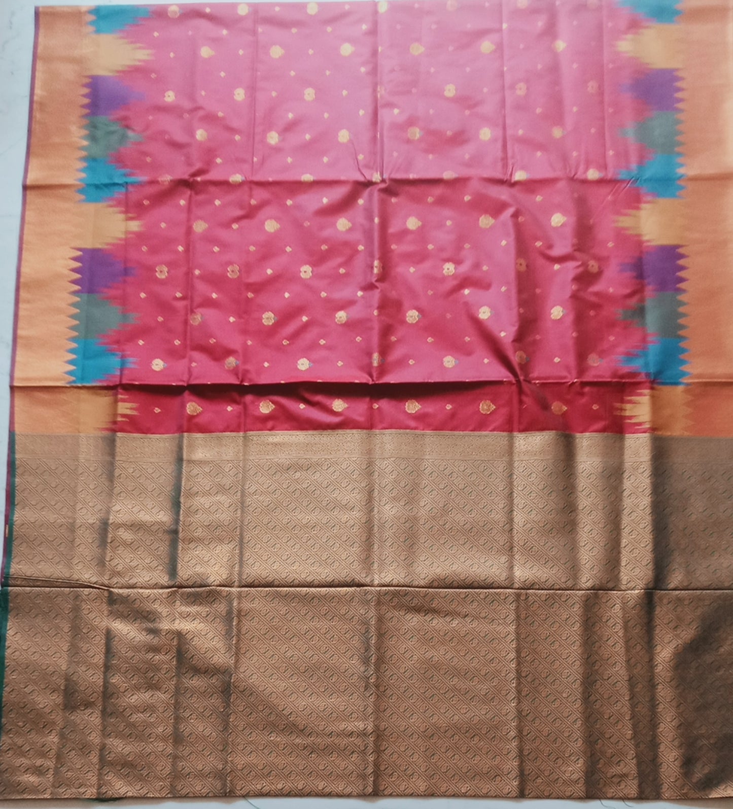Kanchi Silk with Temple Border