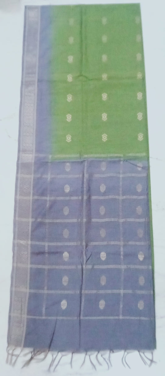 Linen Two Color shaded Saree (Box Pattern)