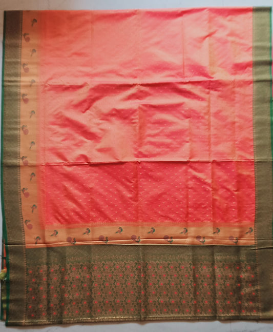 Silk Saree with Peacock Border (Paithani Work)