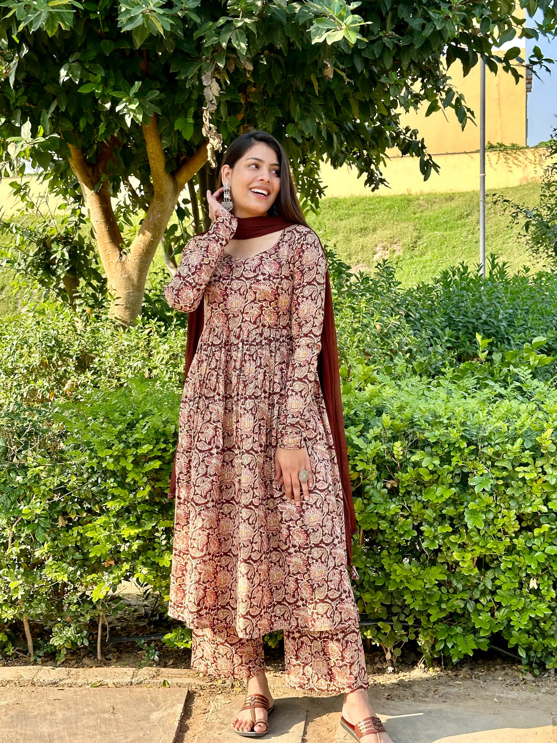 Kalamkari Anarkali Set