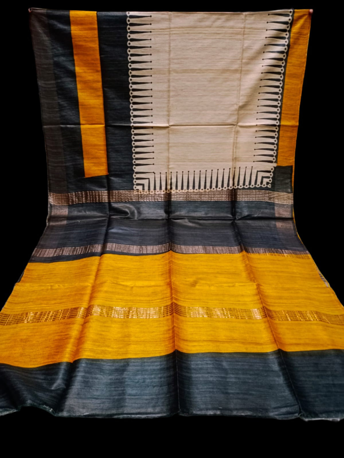 Pure Ghicha Tussar Print with Silk Mark