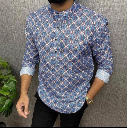 Cotton Printed Full Sleeve Shirt (Kurta Type)