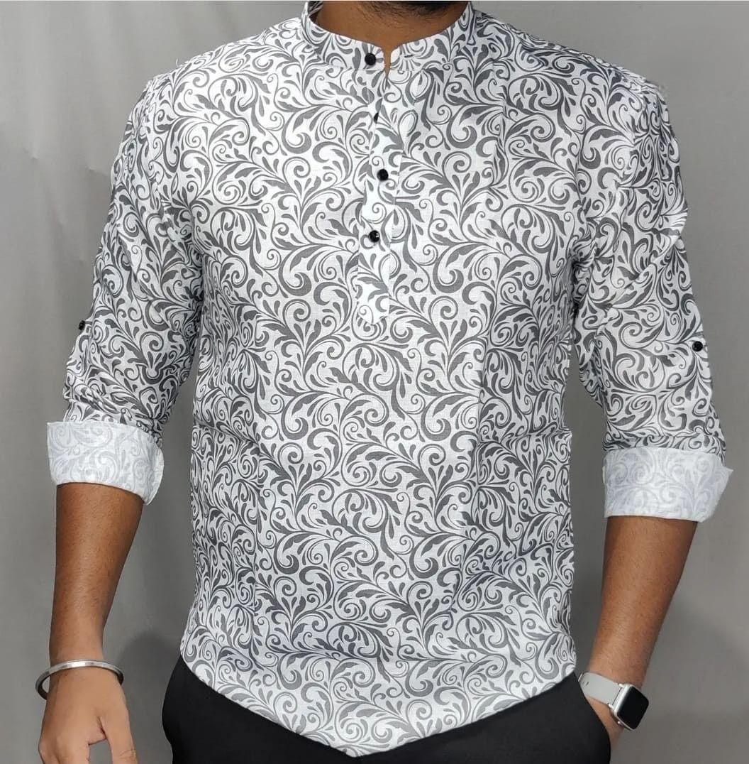 Cotton Printed Full Sleeve Shirt (Kurta Type)