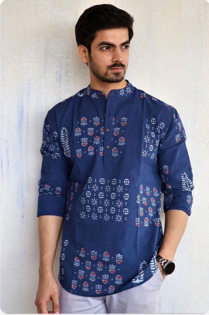 Cotton Printed Full Sleeve Shirt (Kurta Type)