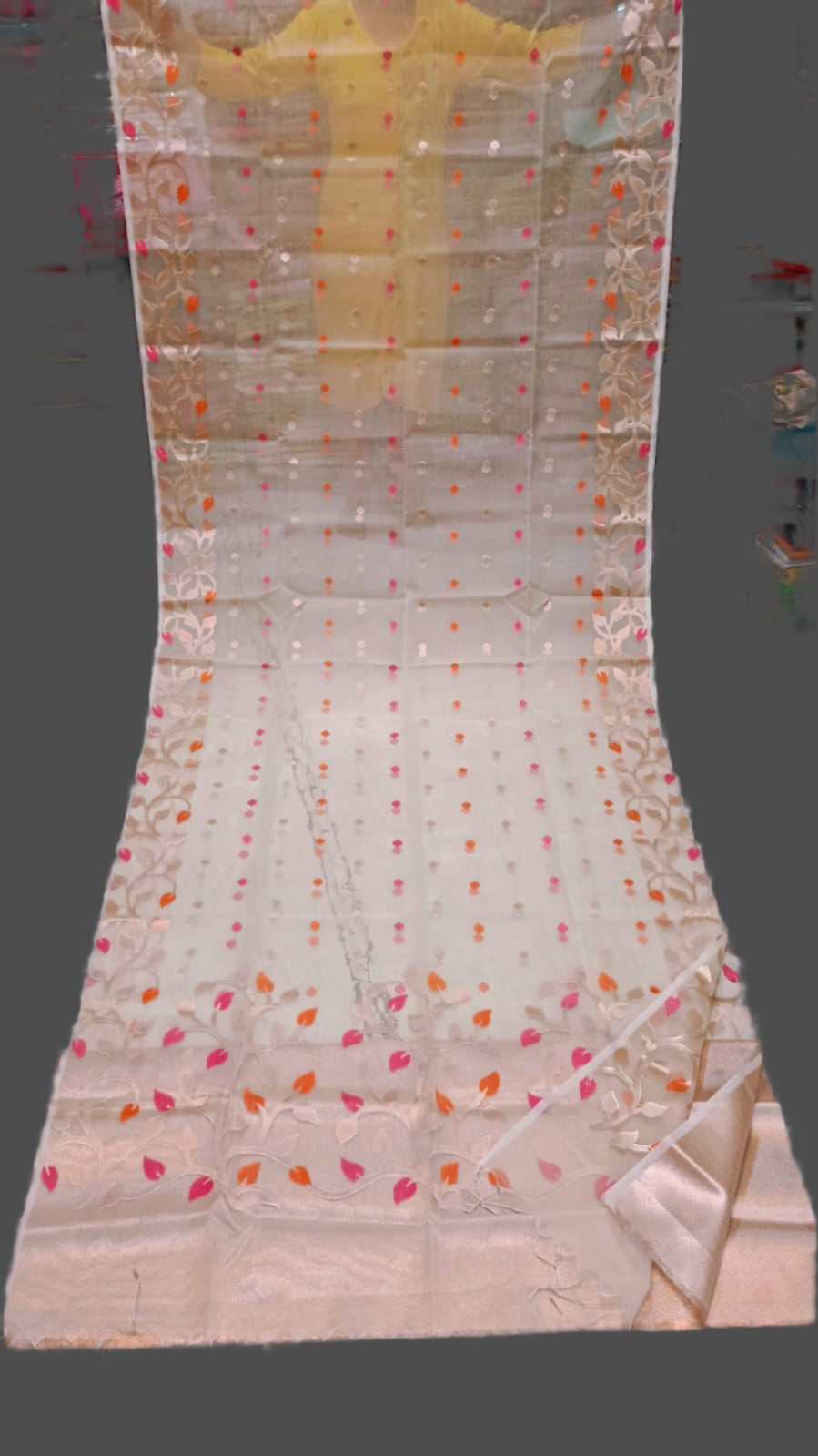 Organza Silk All Over Work With BP Transparent Saree