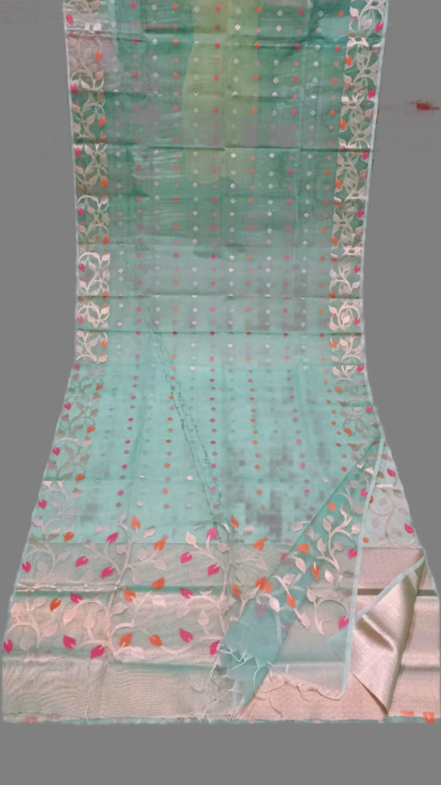 Organza Silk All Over Work With BP Transparent Saree