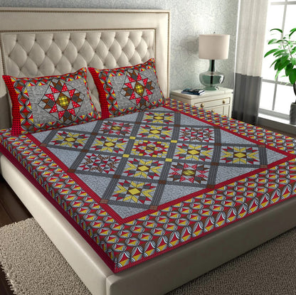 Rajasthani Cotton Double bed Bedsheet with Two Pillow Cover