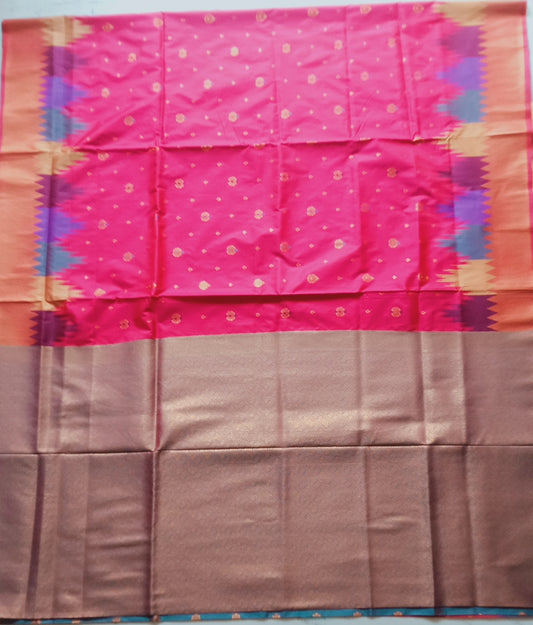 Kanchi Silk with Temple Border