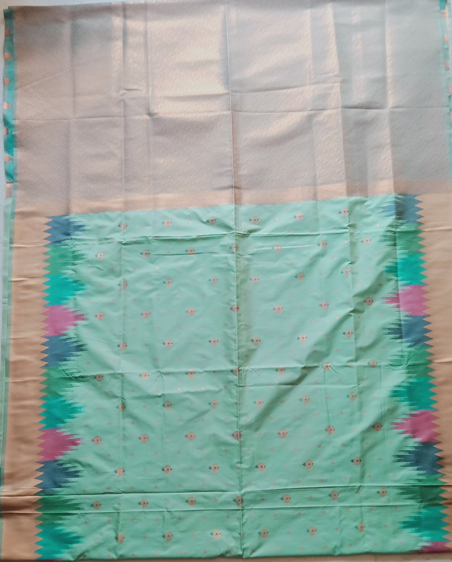 Kanchi Silk with Temple Border