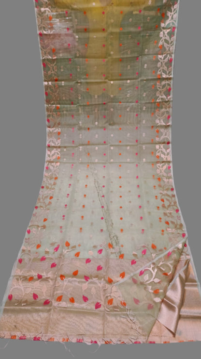 Organza Silk All Over Work With BP Transparent Saree