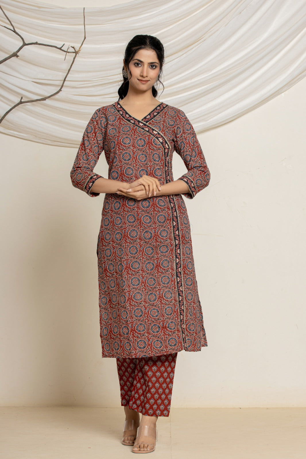 Azrakh Print Cotton Suit (3 Pcs)