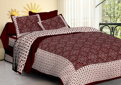 Rajasthani Cotton Double bed Bedsheet with Two Pillow Cover