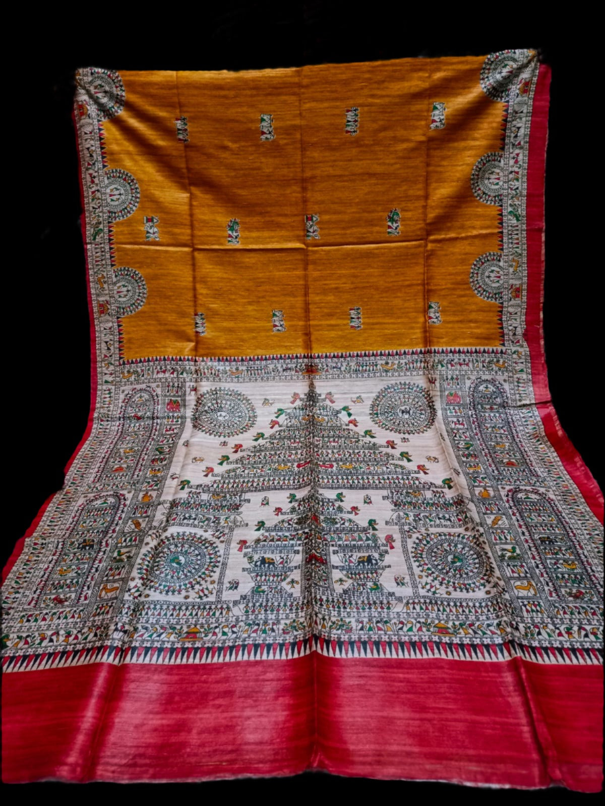 Pure Ghicha Tussar Print with Silk Mark