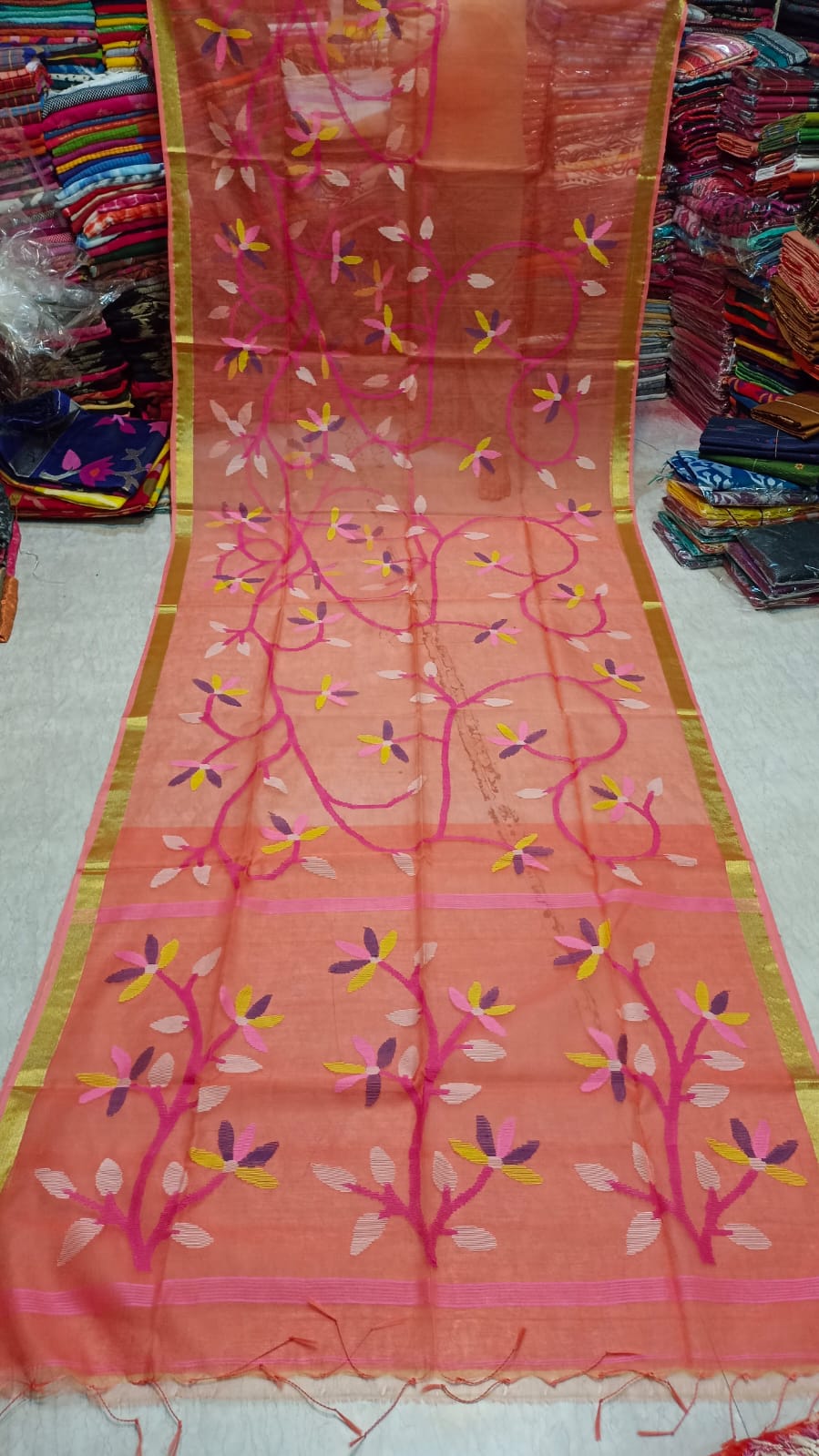 Pure Maslin Jamdani Handwork