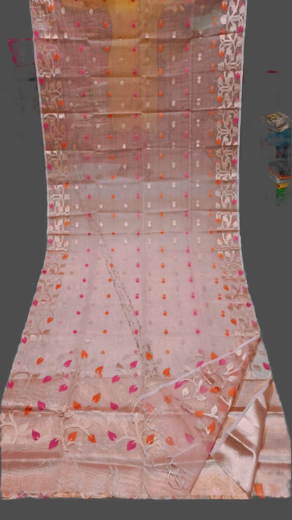 Organza Silk All Over Work With BP Transparent Saree