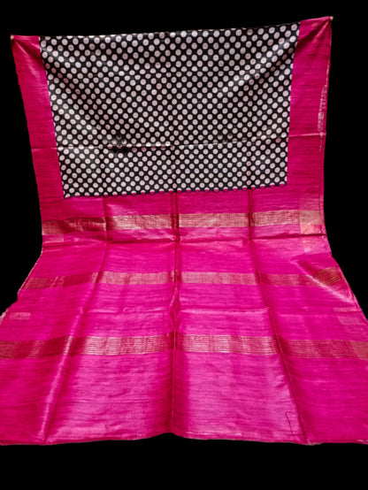 Pure Ghicha Tussar Print with Silk Mark