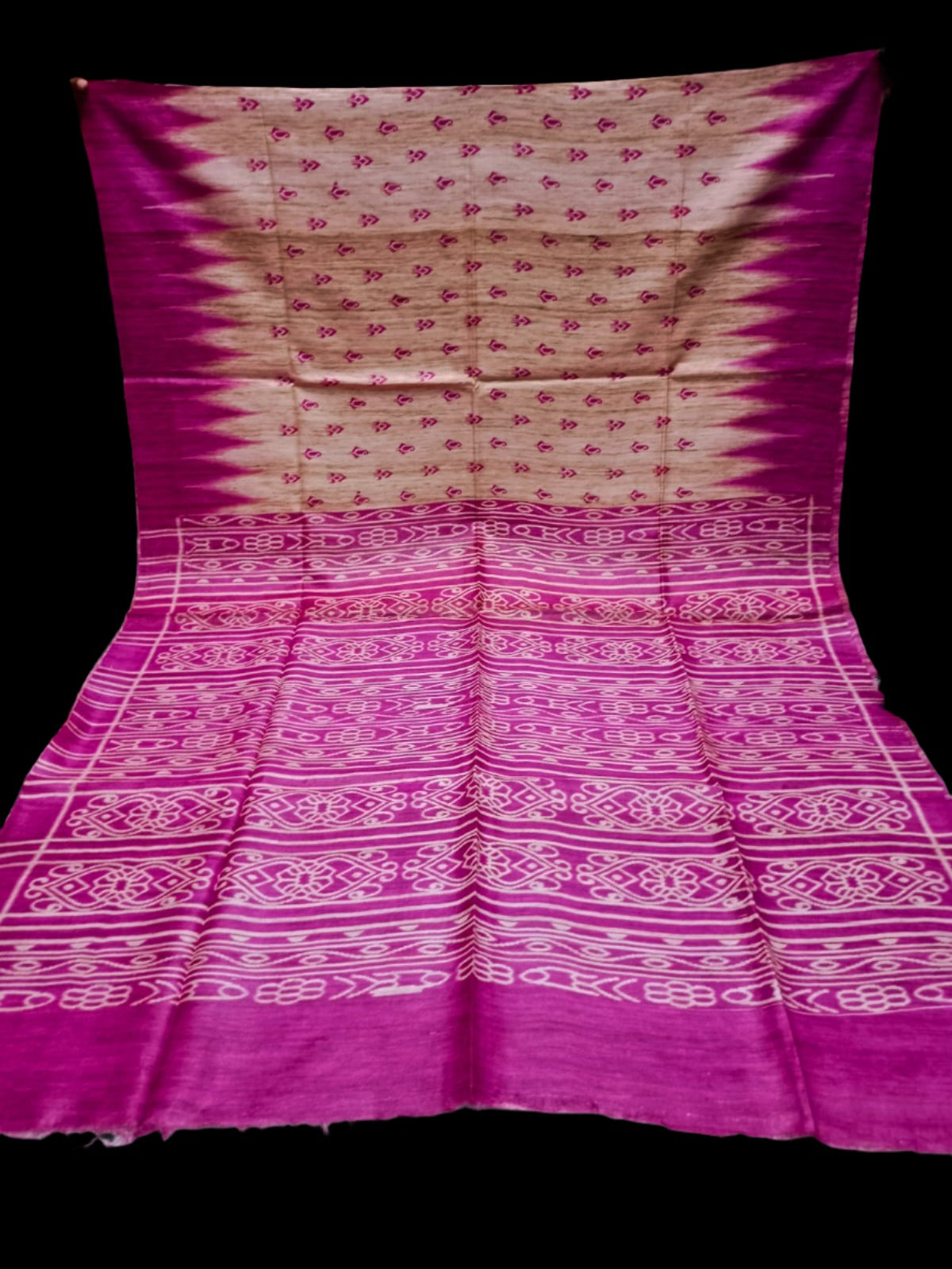 Pure Ghicha Tussar Print with Silk Mark