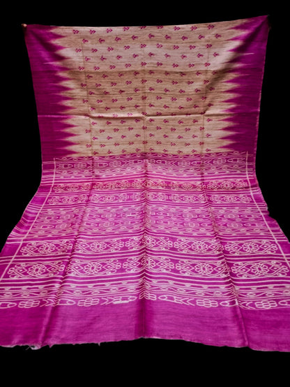 Pure Ghicha Tussar Print with Silk Mark