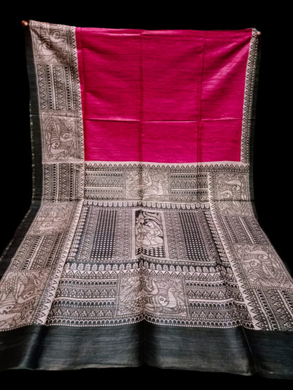 Pure Ghicha Tussar Print with Silk Mark