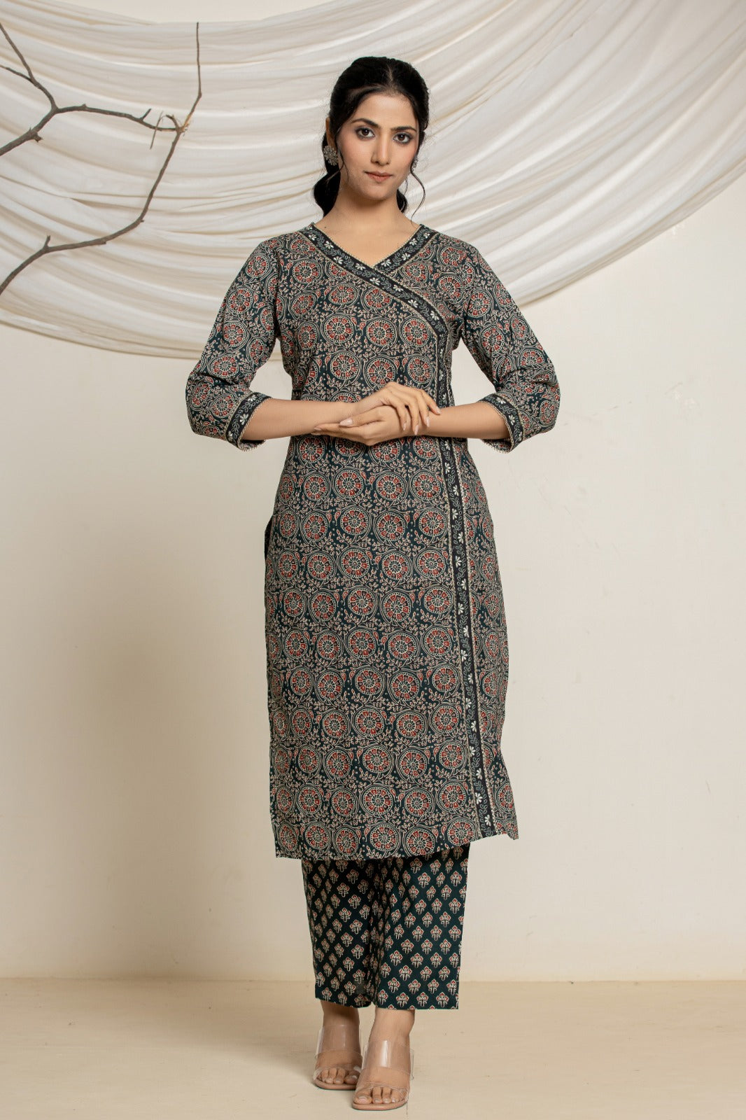 Azrakh Print Cotton Suit (3 Pcs)