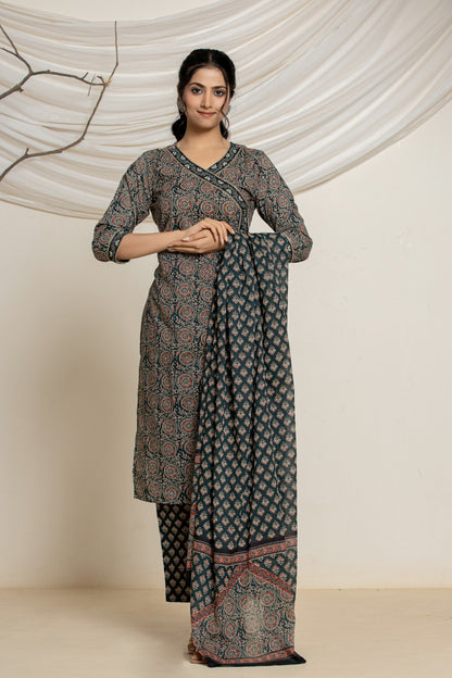 Azrakh Print Cotton Suit (3 Pcs)