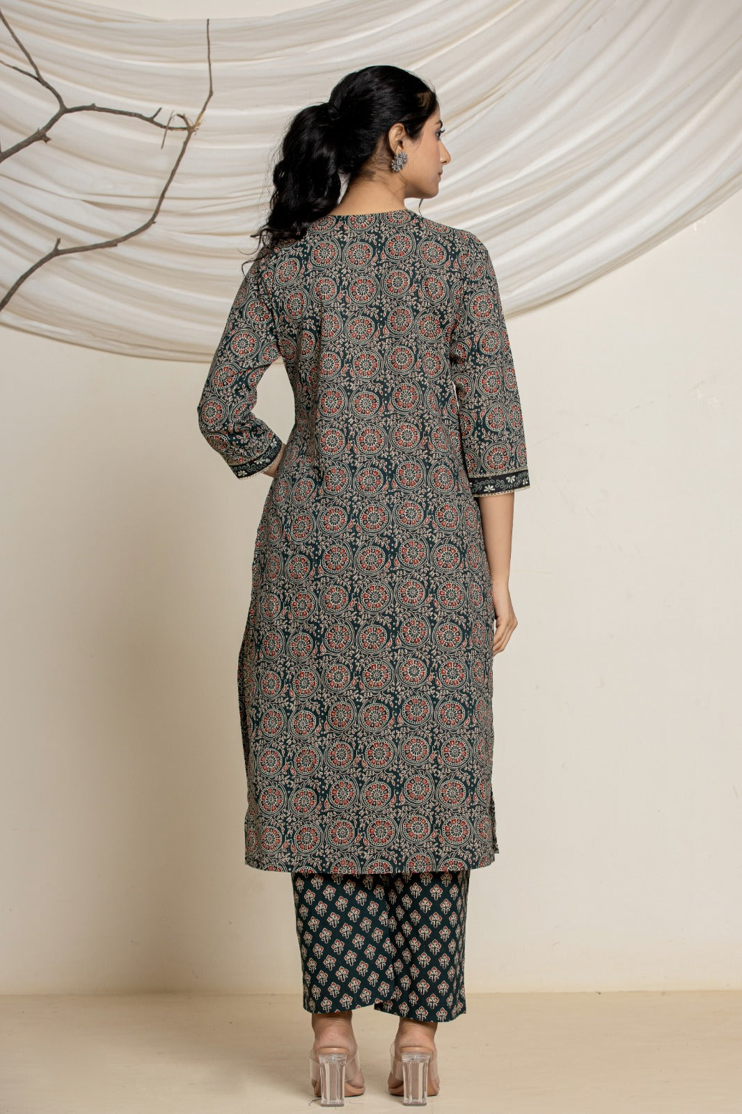 Azrakh Print Cotton Suit (3 Pcs)