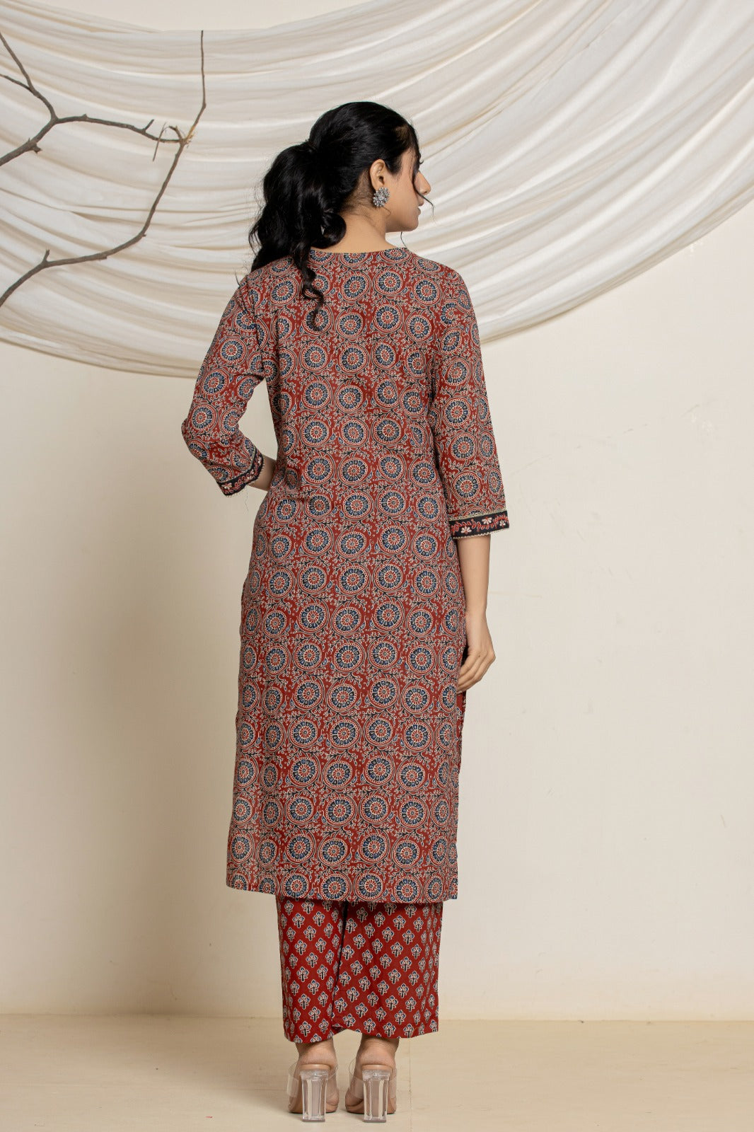 Azrakh Print Cotton Suit (3 Pcs)