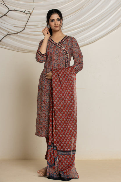 Azrakh Print Cotton Suit (3 Pcs)