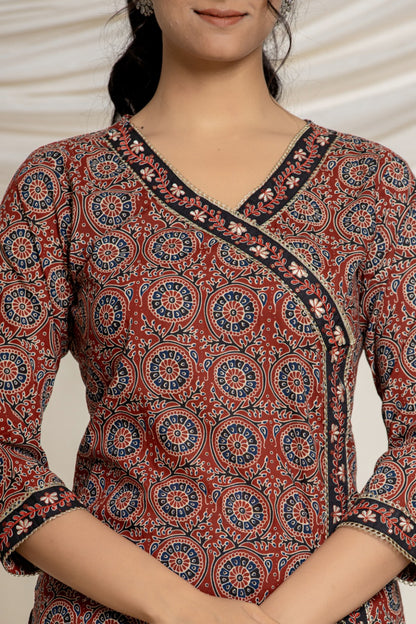 Azrakh Print Cotton Suit (3 Pcs)