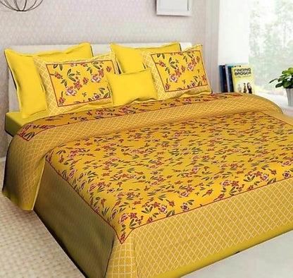 Rajasthani Cotton Double bed Bedsheet with Two Pillow Cover