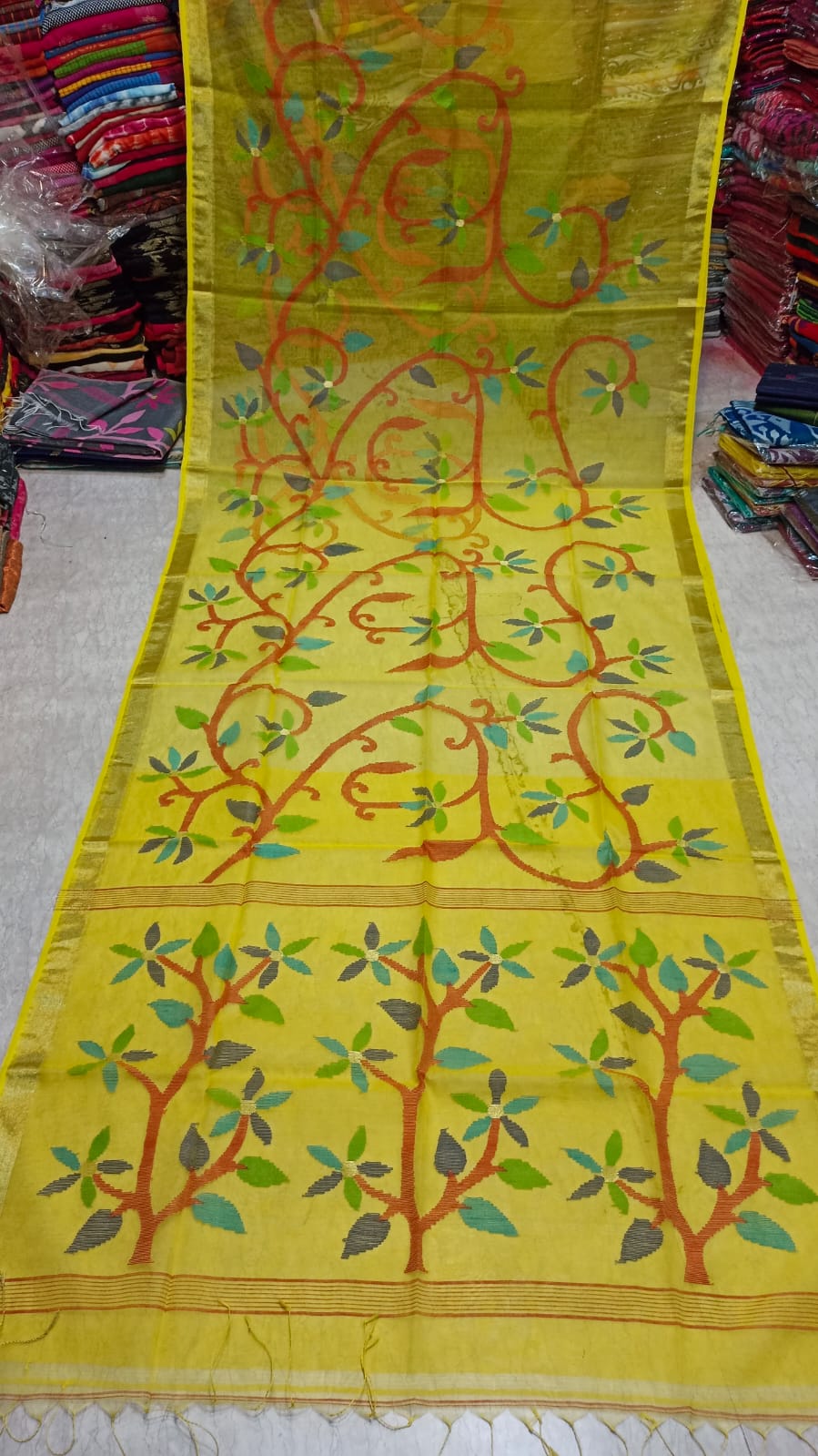 Pure Maslin Jamdani Handwork